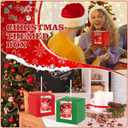 Motiskyy 48 Set Christmas Candy Apple Boxes with Hole Stick and Ribbons 4x4x4 Inch Caramel Apple Gift Cake Treat Boxes with Clear Window for Xmas Party(Christmas Color)