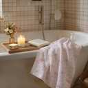 Pink Bow Coquette Kitchen Bathroom TowelsPreppy Coquette Bathroom DecorPink Chinoiserie Coquette Seamless Patterns Bows Towel 16x24 Inches