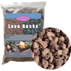 Medium Lava Rock 5LBS, 1' - 2' Natural Volcanic Stones Use in Fireplace, Fire Pit or Bowl Rocks for Indoor Outdoor Natural Gas Propane Fires and Decorative Landscaping-Red