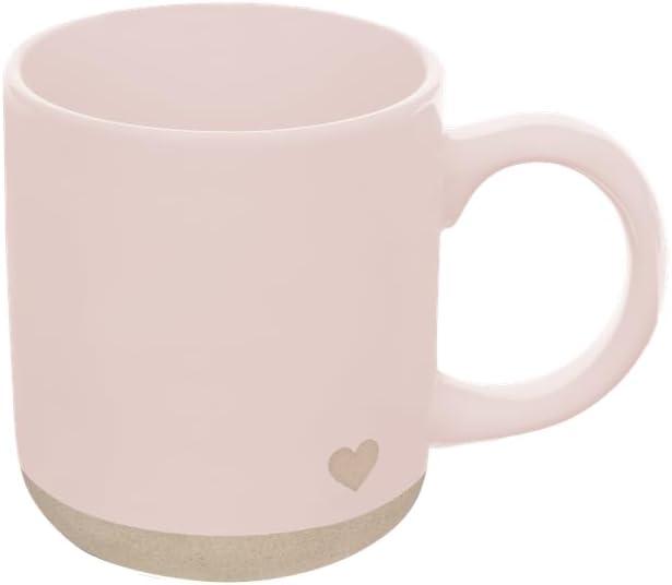 Sweet Water Decor Pink Heart Coffee Mug, 14oz Stoneware Cup with Handle for Hot Cocoa, Tea & Cider, Microwave & Dishwasher Safe, Romantic Valentine's Day Gift for Her
