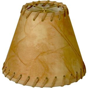 Royal Designs, Inc. Round Faux 2 Tone Leather Chandelier Basic Shade CS-973-6, Medium Brown, 3 x 6 x 5