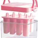 Popsicles Molds with Lid and Bin 9 Pieces Reusable Easy Release Entire Homemade Popsicle Molds Odorless Ice Pop Maker BPA Free
