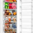Over the Door Organizes- 6 Tier Stuffed Animal Storage, Bathroom Organizers and Storage, Swing-proof Hanging Organizer for Toys/Nursery Newborn Baby Essential Stuff (Clear)