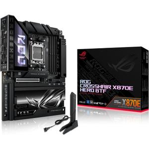ROG Crosshair X870E Hero BTF AMD ATX Board with Hidden-Connector Design & high-Power GPU Slot for Clean Cable Management, 18+2+2 Power, DDR5, WiFi 7, 5X M.2, PCIe 5.0, USB4, Advanced AI PC Ready
