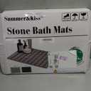 Foldable Stone Bath Mat, Quick Dry Stone Drying Mats for Bathroom, Super Absorbent Bath Mat, Non Slip, Large Diatomaceous Earth Dish Drying Mats for Kitchen Counter 23.5 x 15.4in, Dark Gray