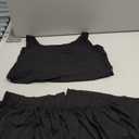 ASHER FASHION Pajamas for Women Two Piece Modal Loungewear Casual Tank Top & Shorts Sleepwear PJ Set with Built-in Bra (Large, Black)