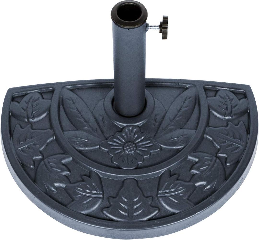 Umbrella Half Base - For Half Umbrella - Sturdy Resin - By Trademark Innovations (Gray)