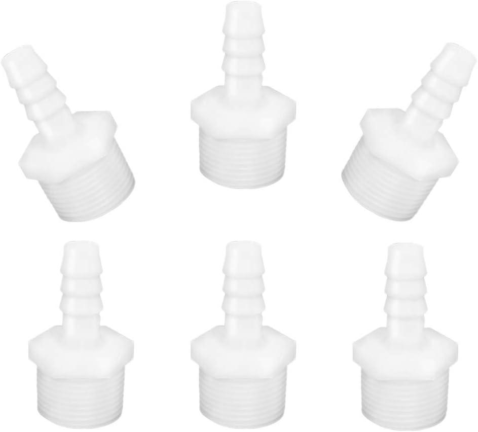 Plastic Hose Barb Fittings 3/8" Barb X 1/2" NPT Male Thread Adapter Connector Pipe Fittings (pack of 6)