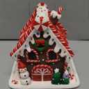Gingerbread Christmas Decorations, 5 Inch Gingerbread House,Battery Powered Christmas Cottage LED Gingerbread House Decorations, Desktop Decor, Home Ornaments Christmas Decor Indoor