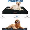 Sytopia 50" XXL Indestructible Dog Bed, Orthopedic Waterproof Chew Proof Dog Bed, Chew-Resistant Dog Crate Pad, 130 lbs Capacity for Giant and Extra Large Dogs, Indoor & Outdoor Use, Black