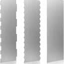3 Pcs Stainless Steel Cake Scraper, 8.6-inch Double Sided Patterned Edge Stripe Edge Smoother Scraper, Cake Decorating Comb Metal Cake Scraper for Butter Mousse Cream Decoration