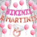 24 PCS Bikinis & Martinis Balloon Banner Beach Bachelorette Party Decorations for Beach Bach Lets Flamingle Miami Bach Palm Springs Before the Ring