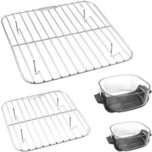 2 PCS Crisper Rack for Ninja Crispi Air Fryer FN101, Compatible with Ninja Crispi Glass Containers, Stainless Steel, Food Grade, Ninja Crispi Replacement Parts, Ninja Crispi Accessories