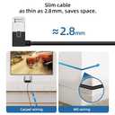 Ultra Slim 90 Degree Cat 6A Ethernet Cable Left Angled 30 Feet 2Pack, 10Gbps High-Speed Internet Flexible Cable for PC, Router, Ps4/5 (Black)