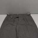Men's High Waisted Tweed Dress Pants Pleated Front Vintage Wool Trousers Grey L