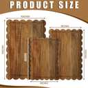 3 Pcs Acacia Wood Scalloped Cutting Boards for Kitchen with Juice Groove Blank Wood Charcuterie Tray for Snack Cheese Appetizers Grazing Platter Engraving Gift Crafts Rustic Wall