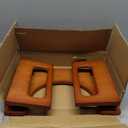 AmazerBath 7 Inches Bamboo Toilet Stool Squat for Adult, Foldable Squatting Potty Stool for Bathroom, 0.79" Thickness Poop Stool with Non-Slip Strip, No Assembly Required, Dark Wood Color