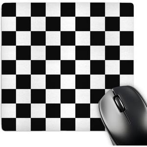 3dRose 8 x 8 x 0.25 Inches Black and White Pattern Checkered Checked Squares Chess Checkerboard or Racing Car Race Flag Mouse Pad (mp_154527_1)