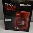 MELLERHOME 12-Cup Red Coffee Maker - Perfect for Home or Office, Borosilicate Carafe, Auto-Off, Reusable Filter, Anti-Drip, Keep-Warm Function, Clear Water Level Window, Red Kitchen Accessories