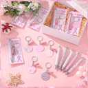 60 Set Breast Cancer Awareness Gifts Bulk Pink Ribbon Pens Keychains Motivational Cards Bags Breast Cancer Awareness Accessories Items for Women Survivor Charity Event Gift Supplies