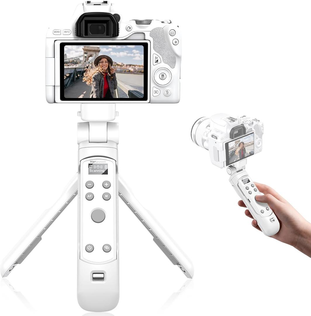 Hanpusen Tripod for Canon Camera, Wireless Shooting Grip with Remote Control - Tripod Stand with Rechargeable Shutter Release for R8/G7 X III/R50/R10/R100/M50/M200/M6 II/G5 X II, Replace HG-100TBR