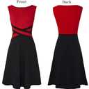 VFSHOW Womens Front Zipper Work Office Business Casual Church A Line Dress (XXL)