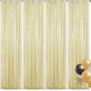 Champagne Sequin Backdrop Curtain 4 Pieces 2FTx8FT Glitter Photography Backdrop for Party Wedding Birthday Christmas Decorations