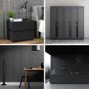 Arthome17 x240 Black Peel and Stick Wallpaper, Matte Black Contact Paper Self-Adhesive and Removable Vinyl Wallpaper Waterproof for Cabinets, Countertops, Walls