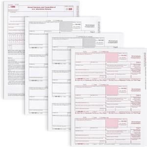 100 1099 NEC Tax Forms 2025, 3 Part 100 Pack Tax Forms Kit, Compatible with QuickBooks and Accounting Software, 100 Pack