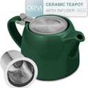 ORNA Ceramic Teapot with Tea Infuser – Small Tea Pot for Loose Leaf Tea – 550ml / 18.6 Oz Porcelain Non-Stove Teapot for 2 Cups with Tea Strainer (Green)
