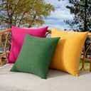Kevin Textile Pack of 2 Outdoor Waterproof Pillow Covers Checkered Decorative Cushions Sham Throw Pillowcases Shell for Patio Tent Garden Couch Bed Sofa 20x12 Inch Dark Green