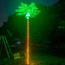 Palm Trees for Outside Patio, 9.5Ft 305 LED Lighting Artificial Palm Tree with Coconuts, Outdoor Pool Tropical Decorations for Home Party Hawaiian Jungle Christmas Nativity Beach Garden Park