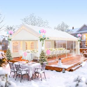 COBIZI 13x26 Party Tent Heavy Duty, Tents for Parties with Removable Sidewalls & Built-in Sandbags, Wedding Tent, Easy to Set up, UV 50+, Waterproof