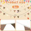 Oudain 2 Pcs Pennant Banner Flags Nursery Garland Triangle Bunting Flags Playroom Wall Decor Banner for Nursery Baby Shower Birthday Boho Wedding Party Event, Each 7.75 ft(Khaki Colors)