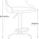 OSP Home Furnishings Sylmar Height Adjustable Faux Leather Stool with Back, Charcoal