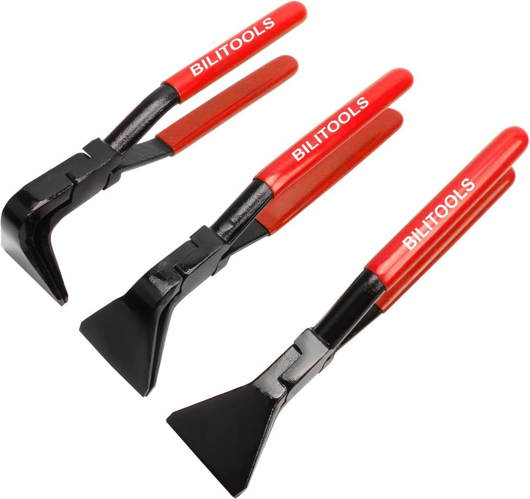 BILITOOLS 3-Piece Hand Seamer Sheet Metal Tools, Sheet Metal Bending Pliers Set Straight, 45 & 90 Bending Tool Comfort with Grip Handle
