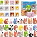 Valentines Day Gifts for Kids - 24 Pack Prefilled Valentines Toys with Animal Squishy Toys for School Gifts Exchange, Classroom Prize Rewards, Party Favors