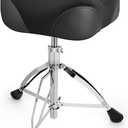 SONICAKE Saddle Drum Throne, Drum Stool for Adults and Drummers (Black)