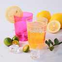 100 Count 10oz Disposable Tumblers Neon Cups for Party, 10oz Disposable Hard Multicolor Plastic Cups, Plastic Margarita Glasses (10, ounces)