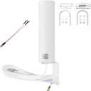 High Gain 10-12dBi Omni Directional Outdoor Pole/Wall Mount Antenna With SMA Male/Dual TS9 3G/4G/LTE/5G for Verizon, AT&T, Sprint Mobile Hotpots Router MiFi Mobile Hotspot Router (698-4000 MHz)