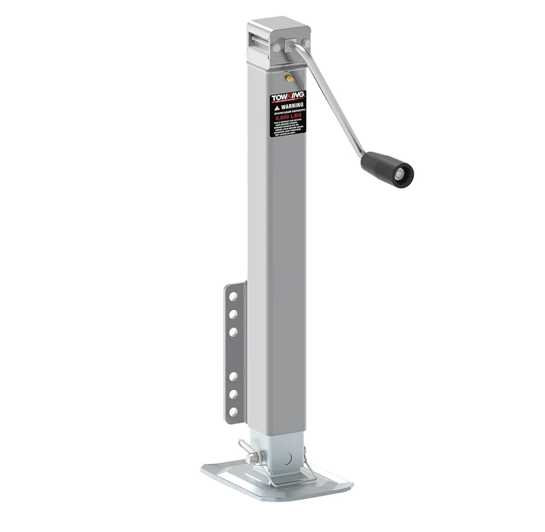 TOWKING 8000LBS Square Trailer Jack, 15" Lift, Heavy Duty Swivel Jack with Drop Leg, for RV, Boat, and Utility Trailers