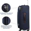 Travelpro Platinum Elite Softside Expandable Checked Luggage, 8 Wheel Spinner Suitcase, TSA Lock, Men and Women, True Navy Blue, Checked Medium 25-Inch