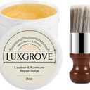 LUXGROVE Leather & Furniture Repair Salve & Brush Set, Leather Cleaner and Conditioner for Furniture - UV Protectants Help Prevent Cracking or Fading, Wood, and Vinyl Conditioner - 8oz