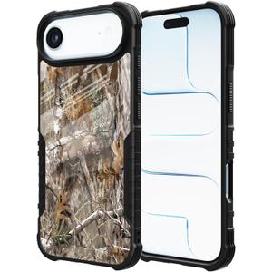 Camo Leaf Camouflage Design Compatible with iPhone 17 Air Case for Scratch-Resistant Shockproof Acrylic Back Panel and Elastic Soft TPU Frame Protection Cover
