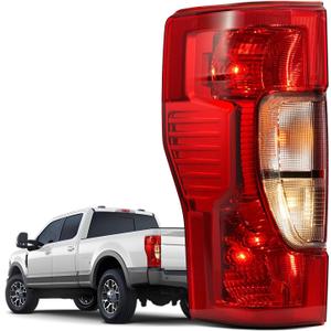 Tail Light Compatible with 2020 2021 2022 Ford F250 F350 Super Duty Halogen Type w/o Blind Spot Outer Taillight Rear Turn Signal Brake Lamp Assembly Replace OEM #LC3Z13405C FO2800278