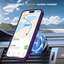 Compatible with iPhone 15 Case with Invisible Magnetic O-Ring Stand Military-Grade Translucent Case for iPhone 15 6.1" [Compatible with Mag-Safe][Great Grip Feeling], Purple