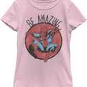 Marvel Girls Marvel Classic Be Amazing Girls Short Sleeve Tee Shirt (Pink)