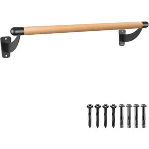 SELEWARE 4-12 ft Long Wood Ballet Barre Wall Mount Barre System for Home or Studio Barre Movements Body Stretch 1.5 inch Dia