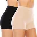 Womens Seamless Shaping Boyshorts Panties Tummy Control Underwear Slimming Shapewear Slip Shorts, Medium