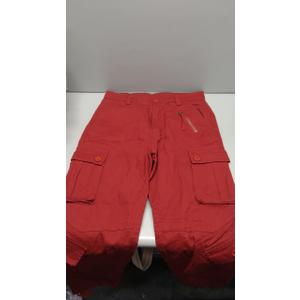 Women's Cotton Casual Military Army Cargo Combat Work Pants with 8 Pocket, Red, Size 30